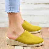 Womens Espadrilles Wedges Mule Shoes Platform Closed Toe Slip on Backless Slides