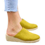 Womens Espadrilles Wedges Mule Shoes Platform Closed Toe Slip on Backless Slides