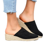 Womens Espadrilles Wedges Mule Shoes Platform Closed Toe Slip on Backless Slides