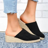 Womens Espadrilles Wedges Mule Shoes Platform Closed Toe Slip on Backless Slides