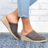 Womens Espadrilles Wedges Mule Shoes Platform Closed Toe Slip on Backless Slides