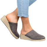 Womens Espadrilles Wedges Mule Shoes Platform Closed Toe Slip on Backless Slides