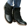 Winter Ankle Boots for Women Warm Anti Slip Chunky Side Zip Shoes  Mid Calf Leather Booties