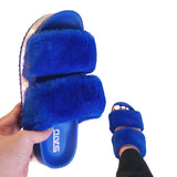 Womens Open Toe Winter Slippers Warm Slippers House Shoes Anti-Slip