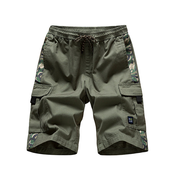 Men's Cotton Cargo Shorts Trousers Combat Multi Pockets Cargo Elasticated Waist