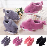 Kid's Dolphin Print Winter Keep Warm Soft Slippers Cotton Home Shoes Anti-Skid