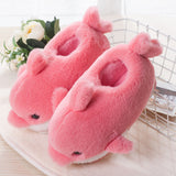 Kid's Dolphin Print Winter Keep Warm Soft Slippers Cotton Home Shoes Anti-Skid