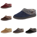 Unisex  Winter Warm Slippers Closed Toe Indoor Fur Lined Slip on Shoes Size