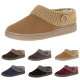 Unisex  Winter Warm Slippers Closed Toe Indoor Fur Lined Slip on Shoes Size