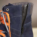 Womens Flat Ankle Boots Round Toe Lace Up Zipper Winter Warm Knitting Shoes