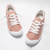 Women's Canvas Low Top Sneakers Summer Walking Comfy Casual Flats Lace Up Loafer