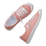 Women's Canvas Low Top Sneakers Summer Walking Comfy Casual Flats Lace Up Loafer