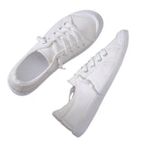 Women's Canvas Low Top Sneakers Summer Walking Comfy Casual Flats Lace Up Loafer