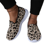 Women Loafer Slip On Sneaker Leopard Print Lightweight Mesh Casual Walking Flat Athletic Shoes