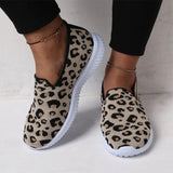 Women Loafer Slip On Sneaker Leopard Print Lightweight Mesh Casual Walking Flat Athletic Shoes