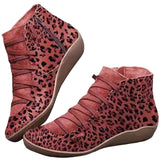 Womens Ladies Arch Support Ankle Boots Lace Up Zip Up Flat Shoes Casual Booties