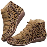 Womens Ladies Arch Support Ankle Boots Lace Up Zip Up Flat Shoes Casual Booties