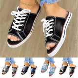 Womens Peep Toe Lace Up Pumps Loafers Slip On Flat Sneakers Canvas Comfort Shoes