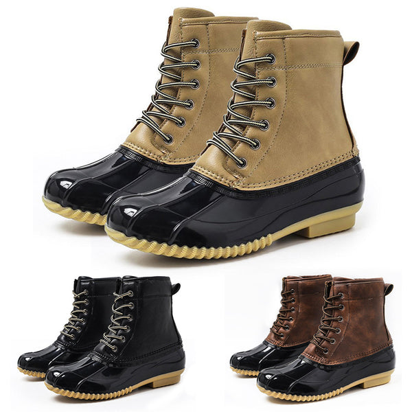 Ladies Ankle Boots Womens Lace Up Army Combat Winter Casual Shoes waterproof