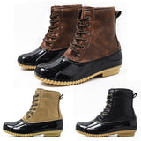 Ladies Ankle Boots Womens Lace Up Army Combat Winter Casual Shoes waterproof