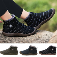Mens Womens Ankle Boots Snow Boot Winter Warm Non-slip Flat Shoes Lined Slip On