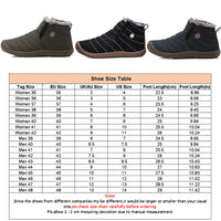 Mens Womens Ankle Boots Snow Boot Winter Warm Non-slip Flat Shoes Lined Slip On