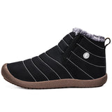 Mens Womens Ankle Boots Snow Boot Winter Warm Non-slip Flat Shoes Lined Slip On