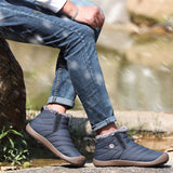 Mens Womens Ankle Boots Snow Boot Winter Warm Non-slip Flat Shoes Lined Slip On