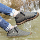 Mens Womens Ankle Boots Snow Boot Winter Warm Non-slip Flat Shoes Lined Slip On