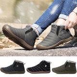 Mens Womens Ankle Boots Snow Boot Winter Warm Non-slip Flat Shoes Lined Slip On