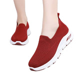 Women Walking Comfy Gym Memory Foam Trainer Slip On Mesh Athletic Sneaker Flat Casual Walking Running Jogging Shoes
