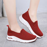 Women Walking Comfy Gym Memory Foam Trainer Slip On Mesh Athletic Sneaker Flat Casual Walking Running Jogging Shoes