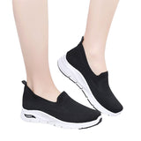 Women Walking Comfy Gym Memory Foam Trainer Slip On Mesh Athletic Sneaker Flat Casual Walking Running Jogging Shoes