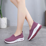 Women Walking Comfy Gym Memory Foam Trainer Slip On Mesh Athletic Sneaker Flat Casual Walking Running Jogging Shoes