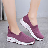 Women Walking Comfy Gym Memory Foam Trainer Slip On Mesh Athletic Sneaker Flat Casual Walking Running Jogging Shoes