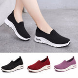 Women Walking Comfy Gym Memory Foam Trainer Slip On Mesh Athletic Sneaker Flat Casual Walking Running Jogging Shoes