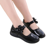 Kids Girls Loafers Comfy Mary Jane Low Heel Flat Dress Flower Strap School Shoes