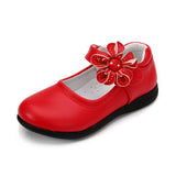 Kids Girls Loafers Comfy Mary Jane Low Heel Flat Dress Flower Strap School Shoes