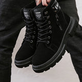 Men Walking Hiking Safety Booties Lace Up Lightweight Ankle Boot Casual Anti Slip Flat Shoes