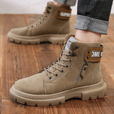 Men Walking Hiking Safety Booties Lace Up Lightweight Ankle Boot Casual Anti Slip Flat Shoes