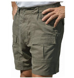Men Casual Multi-pockets Cargo Short Mens Leisure Bottoms Elastic Waist Workout Solid Color Lounge Beach Shorts