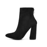 LADIES WOMENS ANKLE CHELSEA BLOCK CHUNKY HIGH HEEL PLATFORM SHOES BOOTS SIZE 6-9