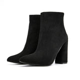 LADIES WOMENS ANKLE CHELSEA BLOCK CHUNKY HIGH HEEL PLATFORM SHOES BOOTS SIZE 6-9