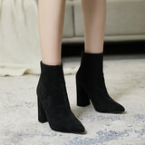 LADIES WOMENS ANKLE CHELSEA BLOCK CHUNKY HIGH HEEL PLATFORM SHOES BOOTS SIZE 6-9