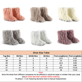 Women Fuzzy Fluffy Furry Round Toe Suede Winter Snow Boots Faux Fur Flat Shoes
