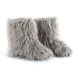 Women Fuzzy Fluffy Furry Round Toe Suede Winter Snow Boots Faux Fur Flat Shoes