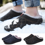 Mens Winter Indoor Outdoor Slippers Warm Slip on Cozy Bedroom House Casual Shoes