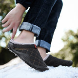 Mens Winter Indoor Outdoor Slippers Warm Slip on Cozy Bedroom House Casual Shoes