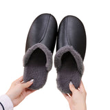 Women's Mule Leather Slip On Fur Mules Backless Flats Loafers Furry Slide Shoes