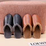 Women's Mule Leather Slip On Fur Mules Backless Flats Loafers Furry Slide Shoes